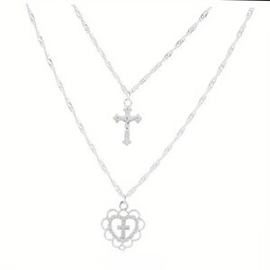 Silver Cross Pendant Necklace